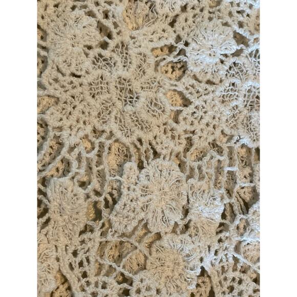 Solitaire Ivory Embroidered Lace Racerback Tank Top Medium - Picture 4 of 6